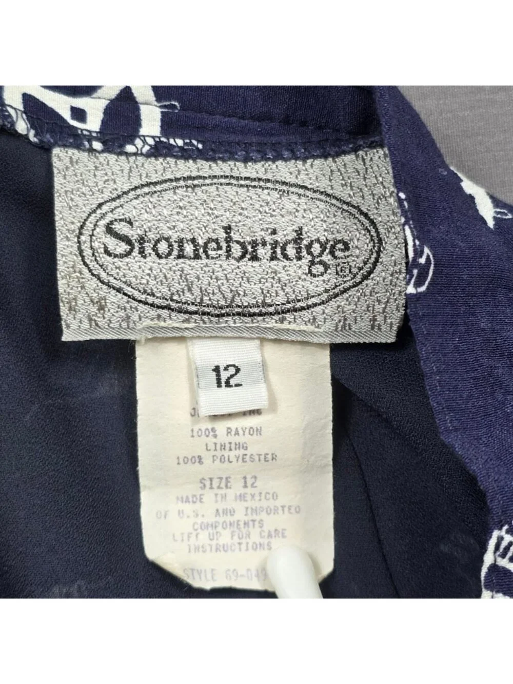 Vtg Stonebridge Sz 12 Large Midi Maxi Skirt Navy Nautical Lighthouse Anchor Boho - Picture 2 of 3